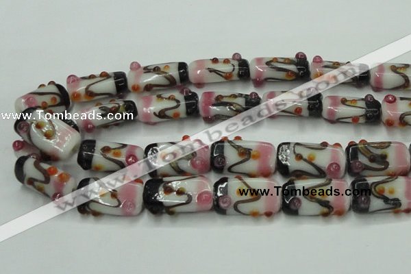 CLG807 15 inches 14*24mm rectangle lampwork glass beads wholesale