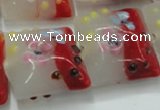 CLG810 15.5 inches 20*20mm square lampwork glass beads wholesale