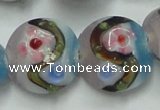 CLG813 15.5 inches 18mm flat round lampwork glass beads wholesale