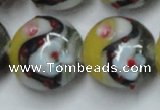 CLG816 15.5 inches 20mm flat round lampwork glass beads wholesale