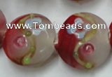 CLG817 15.5 inches 20mm flat round lampwork glass beads wholesale