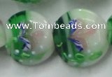 CLG821 15.5 inches 20mm flat round lampwork glass beads wholesale