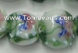 CLG825 15.5 inches 20mm flat round lampwork glass beads wholesale