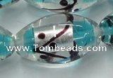 CLG857 15.5 inches 16*28mm rice lampwork glass beads wholesale