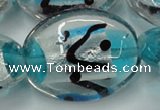 CLG859 15.5 inches 24*30mm oval lampwork glass beads wholesale