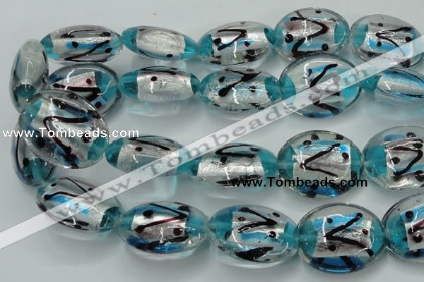 CLG859 15.5 inches 24*30mm oval lampwork glass beads wholesale