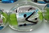 CLG861 15.5 inches 24*30mm oval lampwork glass beads wholesale