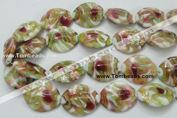 CLG862 15.5 inches 24*30mm marquise lampwork glass beads wholesale