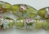 CLG868 15.5 inches 10*20mm rice lampwork glass beads wholesale