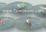 CLG869 15.5 inches 10*20mm rice lampwork glass beads wholesale