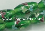 CLG873 15.5 inches 10*20mm rice lampwork glass beads wholesale