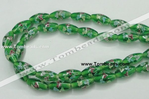 CLG873 15.5 inches 10*20mm rice lampwork glass beads wholesale