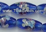 CLG874 15.5 inches 10*20mm rice lampwork glass beads wholesale