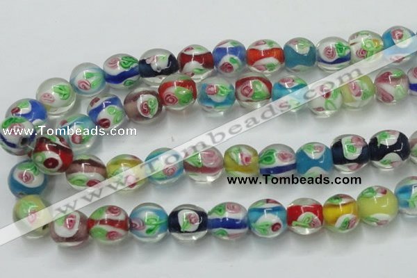 CLG876 15.5 inches 12mm round lampwork glass beads wholesale