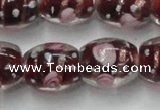 CLG878 15 inches 11*13mm oval lampwork glass beads wholesale