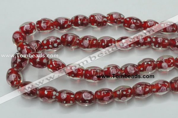 CLG879 15 inches 12*15mm oval lampwork glass beads wholesale