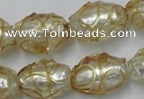 CLG881 2PCS 16 inches 12*18mm oval lampwork glass beads wholesale