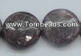 CLI02 15.5 inches 25mm flat round natural lilac jasper beads wholesale