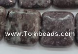 CLI09 15.5 inches 25*25mm square natural lilac jasper beads wholesale