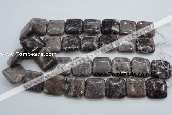 CLI09 15.5 inches 25*25mm square natural lilac jasper beads wholesale