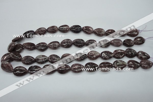 CLI20 15.5 inches 13*18mm flat teardrop lilac jasper beads wholesale