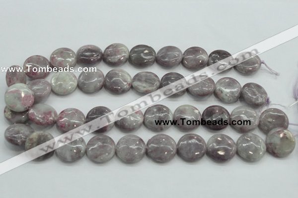 CLI56 15.5 inches 20mm flat round natural lilac jasper beads wholesale