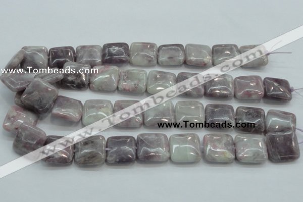 CLI62 15.5 inches 20*20mm square natural lilac jasper beads wholesale