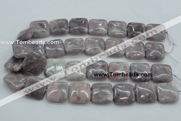 CLI63 15.5 inches 25*25mm square natural lilac jasper beads wholesale