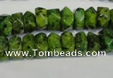 CLJ245 15.5 inches 6*11mm faceted nuggets dyed sesame jasper beads