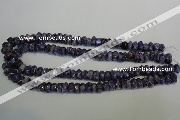 CLJ248 15.5 inches 6*11mm faceted nuggets dyed sesame jasper beads