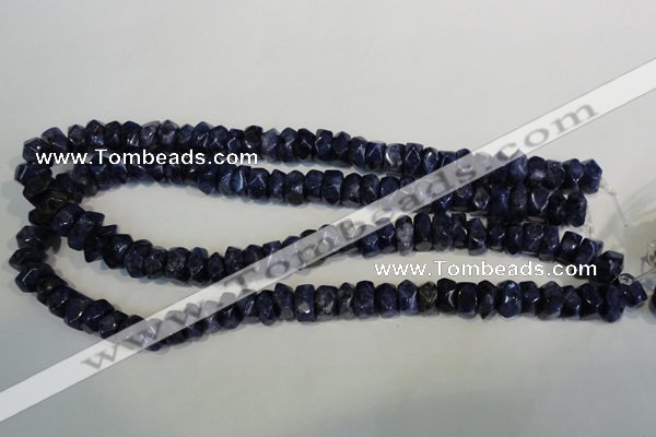 CLJ249 15.5 inches 6*11mm faceted nuggets dyed sesame jasper beads