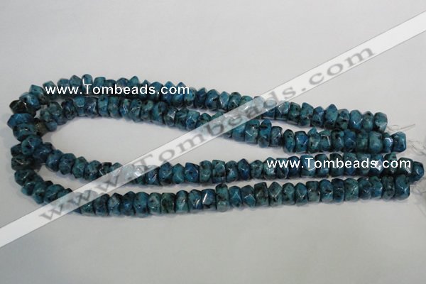 CLJ250 15.5 inches 6*11mm faceted nuggets dyed sesame jasper beads