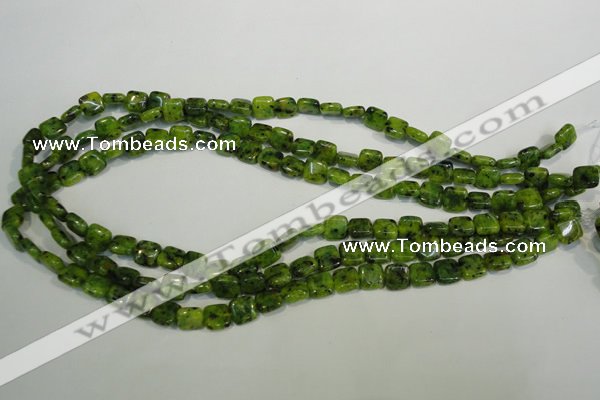 CLJ251 15.5 inches 8*8mm square dyed sesame jasper beads wholesale