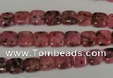 CLJ253 15.5 inches 8*8mm square dyed sesame jasper beads wholesale