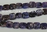 CLJ254 15.5 inches 8*8mm square dyed sesame jasper beads wholesale