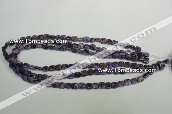 CLJ254 15.5 inches 8*8mm square dyed sesame jasper beads wholesale