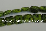 CLJ260 15.5 inches 10*10mm square dyed sesame jasper beads wholesale