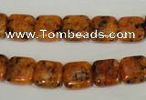 CLJ261 15.5 inches 10*10mm square dyed sesame jasper beads wholesale