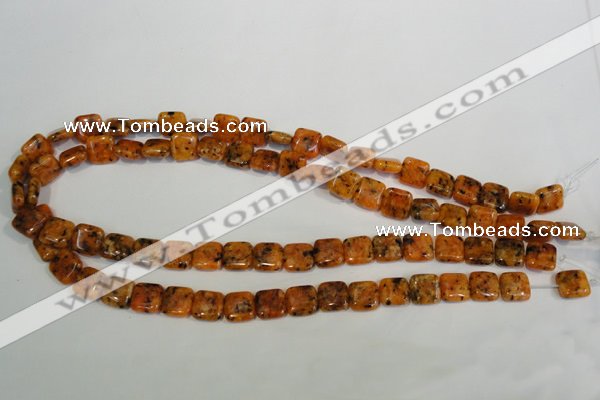 CLJ261 15.5 inches 10*10mm square dyed sesame jasper beads wholesale