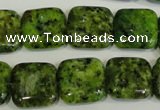 CLJ270 15.5 inches 16*16mm square dyed sesame jasper beads wholesale