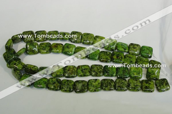 CLJ270 15.5 inches 16*16mm square dyed sesame jasper beads wholesale