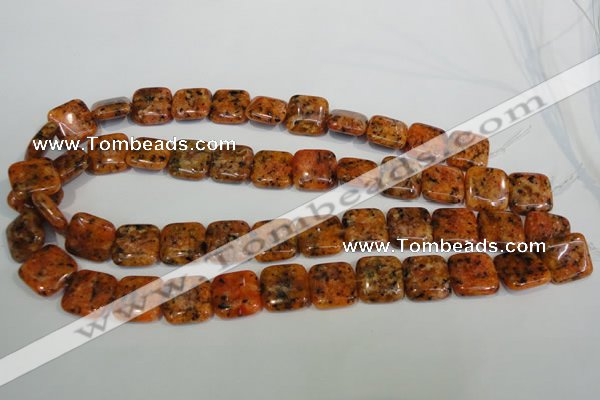 CLJ271 15.5 inches 16*16mm square dyed sesame jasper beads wholesale