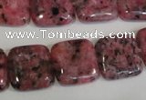 CLJ272 15.5 inches 16*16mm square dyed sesame jasper beads wholesale