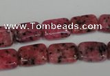 CLJ282 15.5 inches 10*14mm rectangle dyed sesame jasper beads wholesale