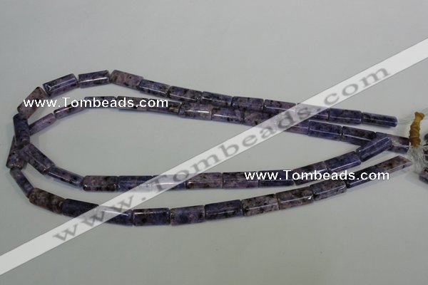 CLJ303 15.5 inches 8*16mm flat tube dyed sesame jasper beads wholesale