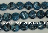 CLJ310 15.5 inches 10mm flat round dyed sesame jasper beads wholesale