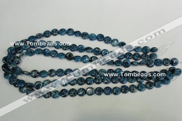 CLJ310 15.5 inches 10mm flat round dyed sesame jasper beads wholesale