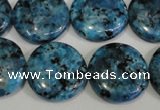 CLJ314 15.5 inches 20mm flat round dyed sesame jasper beads wholesale