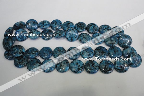 CLJ314 15.5 inches 20mm flat round dyed sesame jasper beads wholesale