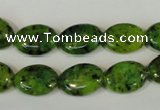 CLJ318 15.5 inches 10*14mm oval dyed sesame jasper beads wholesale